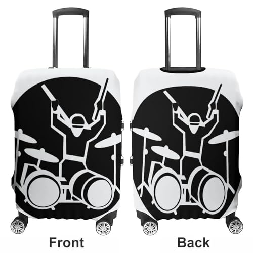 Carry on Luggage Cover Drummer Suitcase Covers for Luggages Tsa Approved Travel Luggage Sleeve Protector Elastic Suitcase Protector Anti-Scratch Washable Fits 19-30 Inch Case -S3
