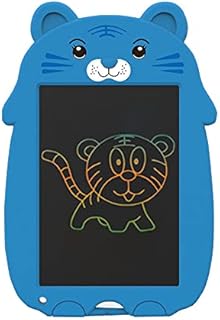 HJRUIUA LCD Writing Tablet Kids 9 Inch, Colorful Screen Drawing Board and Erasable Doodle Pad Learning Educational Board for Kids, Birthday for Girls Boy, little tiger cartoon shape Blue