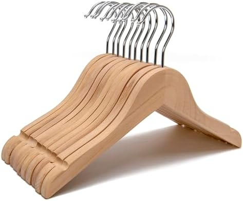 Closet Spice Solid Wood Children's Hangers - 20 Pack, Green, Anti-Rust Hook, Notches & Non-Slip Bar