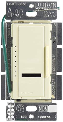 Lutron MIRLV-1000M-AL Maestro IR 800-watt Multi Location Magnetic Low Voltage Dimmer, Almond