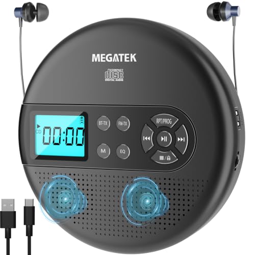 MEGATEK Portable CD Player with Bluetooth RX/TX...