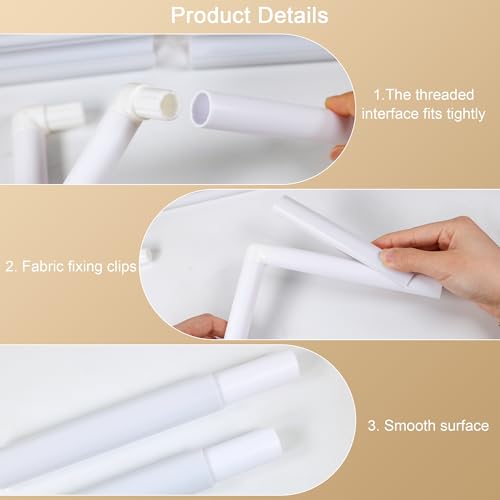 Image of Square Embroidery Cross Stitch Frame Hoops, 8'' + 11'' + 17'' Cross Stitch Scroll Frames, Rectangular Embroidery Snap Frames DIY Sewing Tool for Quilting, Needlepoint, Silk-Painting (White)