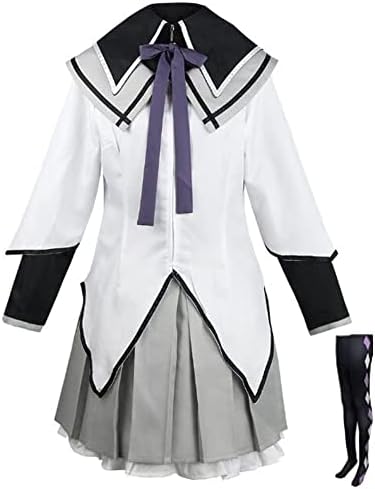 Okazaki Magi Madoka Magica Cosplay Costume Uniform Dress Halloween Outfit