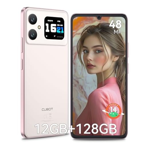 CUBOT A20 Smartphone Pas Cher Android 14,6.8'' HD+ Octa-Core 90Hz Téléphone Portable Débloqué,12GB+128GB/1TB Extensible Dual SIM 4G Smartphone,48MP+16MP Camera,5100mAh,1,83'' Écran Arrière,OTG-Rose