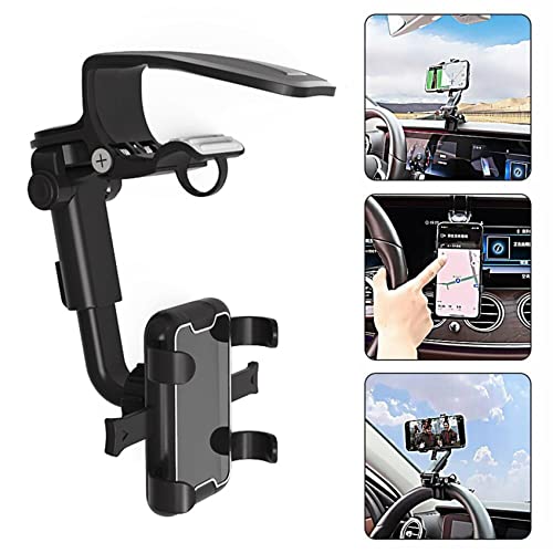 360Â° Rotation Car Phone Holder Mount - Car Rearview Mirror Mobile Phone Stands Navigation Bracket Adjustable Telescopic Mobile Phone GPS Holder Mobile Phone Holder Multi-Function Model Universal