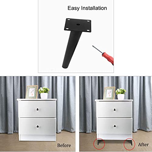 Image of Sofa Leg Black Finish 4 Inches (Set of 4) Metal Cone Shape Heavy Duty Sofa Legs for Home, Office Rustproof & Sturdy Sofa Paya with Mounting Screw | Furniture /Table Legs