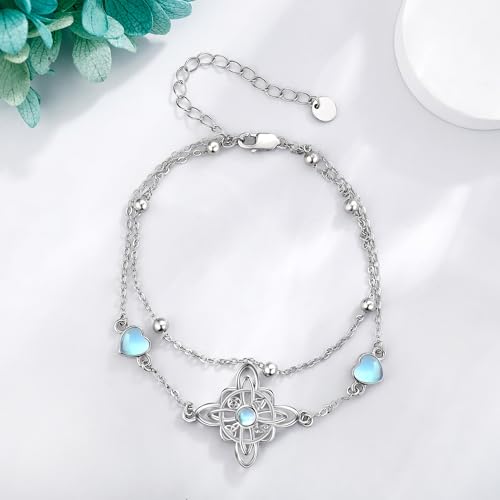 Witches Knot Bracelet Sterling Silver Witches Knot Heart Bracelet Witchy Jewelry Gifts for Women4