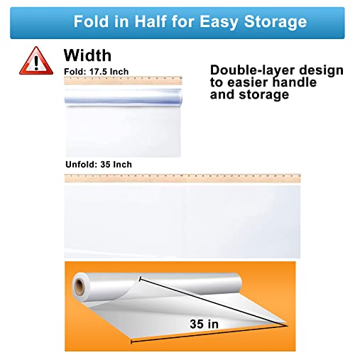 Wider 35”X100Ft Clear Cellophane Wrap Roll - 35”Widex100Ft Longx3 Mil Thick Crystal Clear Cellophane Roll - Clear Cellophane Bags Large For Christmas Gift Wrapping, Gift Basket Wrap(35" Fold Into 17.5") #TOP1