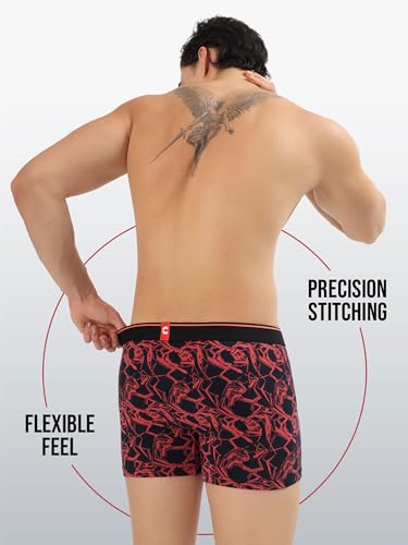 Image of Freecultr Men's Tipline Cotton Trunk Stretch Printed Trunks with Stylish Waistband | Breathable Innerwear for All-Day Comfort