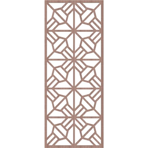 Image of 19 3 /8 inchW x 49 3 /8 inchH x 3 /8 inchT Auburn Decorative Fretwork Wood Wall Panels, Walnut