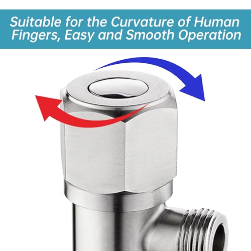 2 Stück Eckregulierventil, Eckventil 1/2 Zoll Wandanschluss 3/8 Zoll Schlauchanschluss 304 Edelstahl Eckventile Dreiecksventil mit Rohrabdeckung Wasserventil für Kalt Warmwasser Trinkwasser