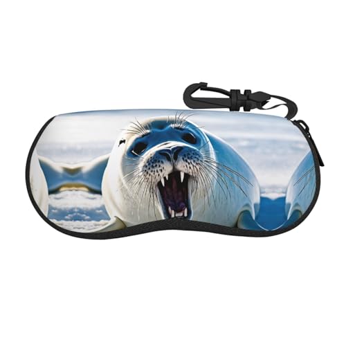 GQSZCYHLKL Harfe Robbe Malerei Tapete Premium Brillenetui - Volldruck-Design, doppelseitige Muster, schützend & geräumig für alle Größen, Schwarz , One size