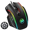 Redragon Gaming Mouse, MMO Mouse Gaming UP 12400 DPI, 19 Macro Programmable Buttons, RGB Mouse with 12 Side Buttons, 8 * 2.4g Weight Tuning for PC Laptop MOBA FPS, M901K, Black