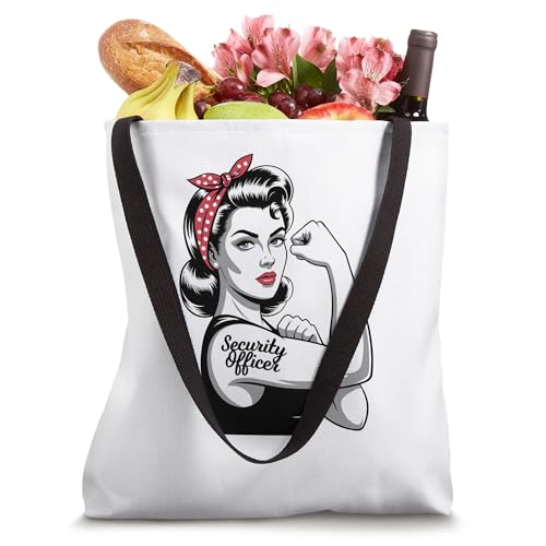 Bolso tipo tote para mujer con diseño de oficial de seguridad Rosie Riveter miniatura 4