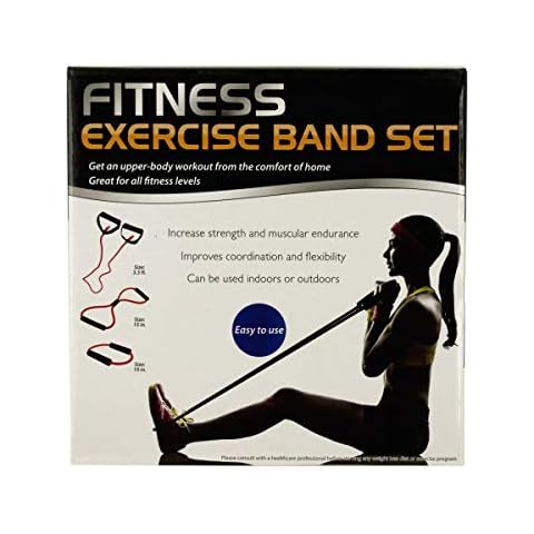 Kole Imports Fitness Exercise Band Set with Storage Bag Cover
