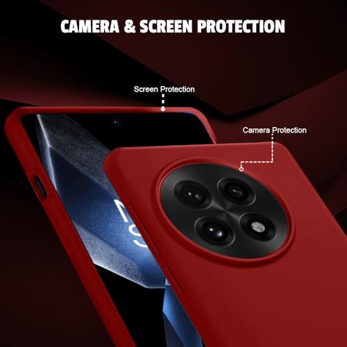 Image of LIRAMARK Liquid Silicone Soft Back Cover Case for OnePlus 13 /1+13 5G (Red)