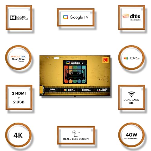 Image of Kodak 139 cm (55 inches) CAPRO Series 4K Ultra HD LED Google TV 55CAPROGT5014 (Black)