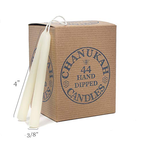 Bluecorn Beeswax 100% Pure Beeswax Chanukah Candles (44 Hand Dipped Candles Per Bag)(Ivory) - Thumbnail 2
