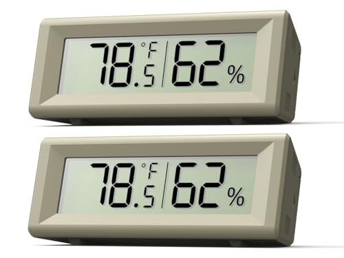 Small Digital Hygrometer, Humidity Meter, Indoor Thermometer, Room Temperature and Humidity Monitor, Gauge with Accurate Sensor, for House, Home, Baby Room, Greenhouse, Humidor, Incubator, Reptiles