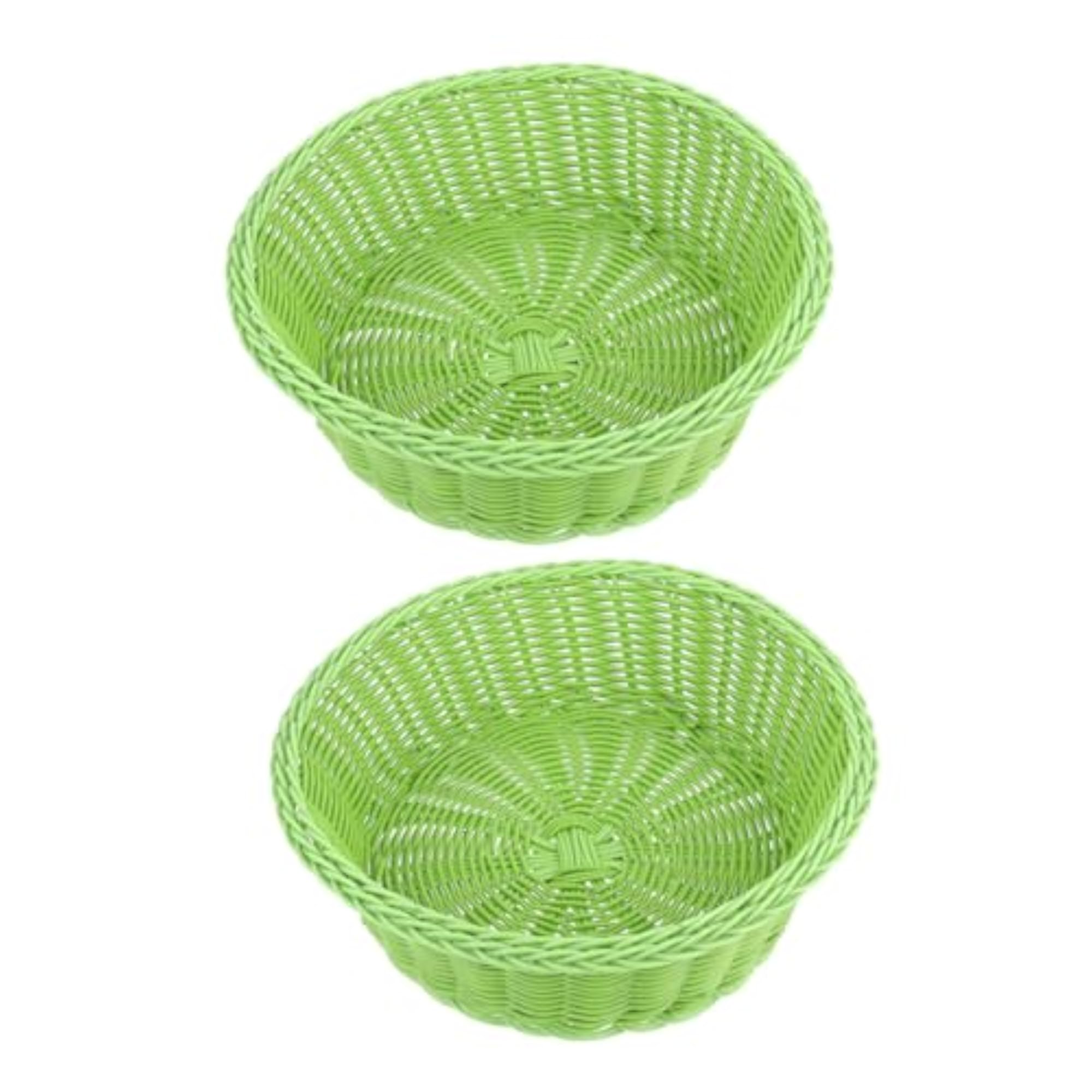 Green Woven Fruit Basket for Countertop Storage