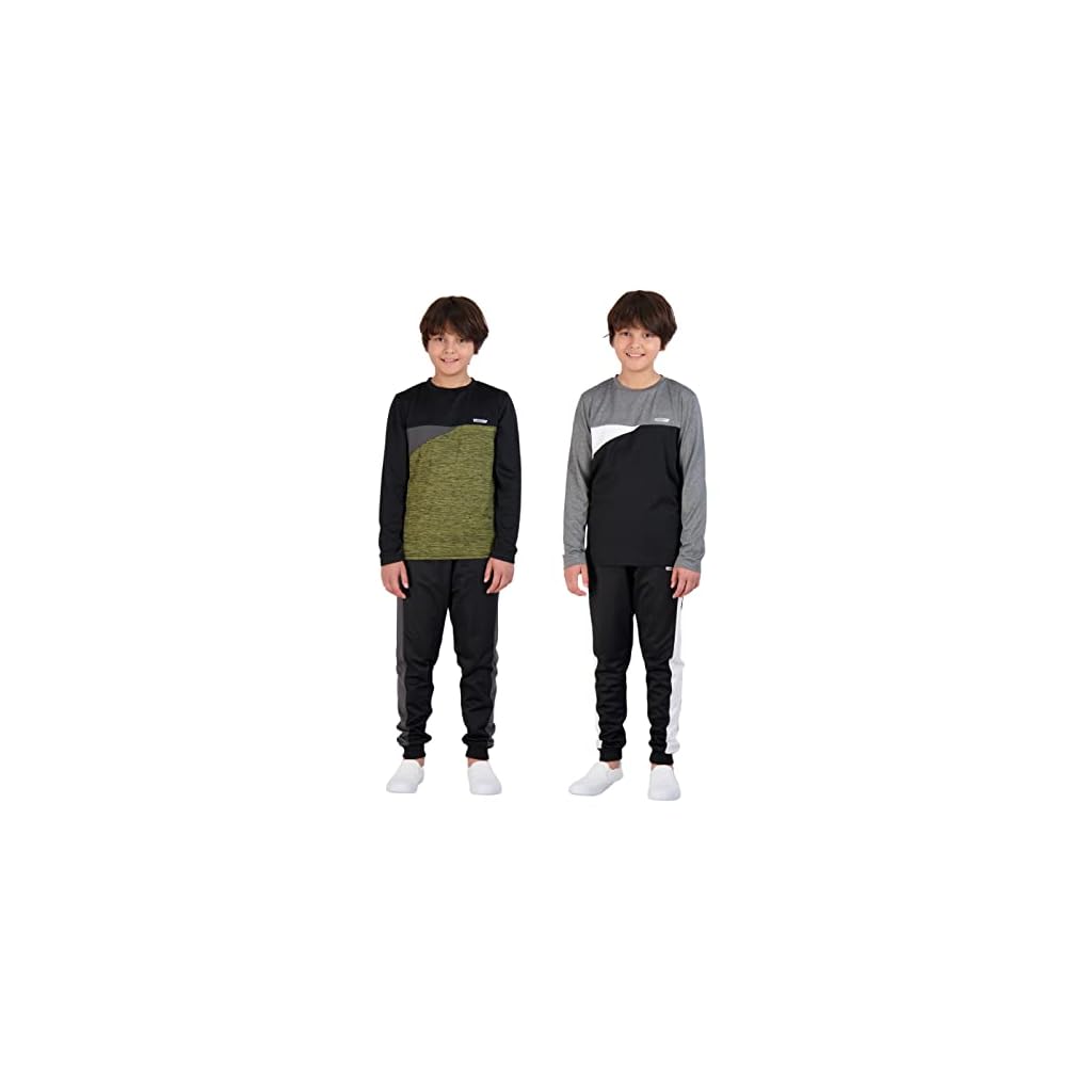 Hind-Boys-4-Piece-Active-Long-Sleeve-Quick-Dry-T-Shirt-and-Athletic-Jogger-Sweatpant-Set-Kids-Clothes-for-Sports-and-Running