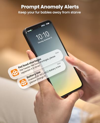 image for oneisall Cordless WiFi Automatic Cat Feeder for 2 Cats, Rechargeable 1