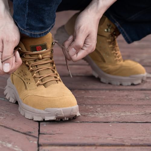 Image of Steel Toe Boots for Men Women Comfortable Lightweight Work Boots for Men Industrial Construction Boot Non Slip Work Shoes
