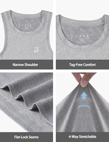 Roadbox Boys Compression Tank Tops, Tagless Soft Athletic Undershirts, Quick Dry Base Layer Shirt for Kids Youth3