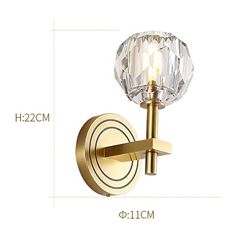 Lámpara de pared de vidrio de cobre posmoderna para iluminación de pasillos y dormitorios 2