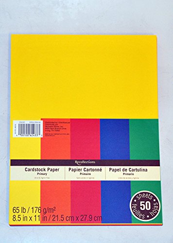 Recollections Cardstock Paper, 8 1/2 X 11 Primary Colors - 50 Sheets (Value 2-Pack) #TOP24