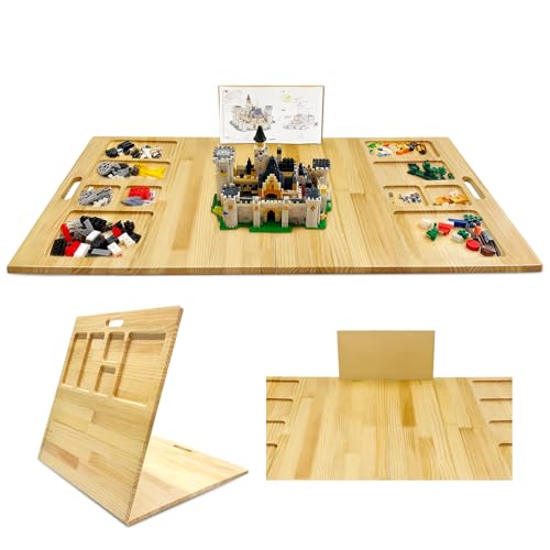 Building Baseplate Table with Storage, Large Activity Building Tray Board for Kids, Adults & Seniors, Multi-Functional Sensory Play Table for Organizing and Displaying Creative Projects