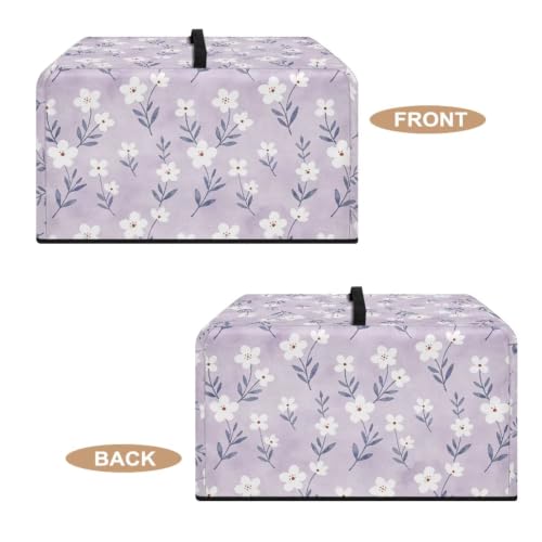 Image of Microwave Oven Cover Small Appliance Dust Cover Protective Toaster Oven Protector for Kitchen Countertop Decor and Accessories, L, Floral Violet
