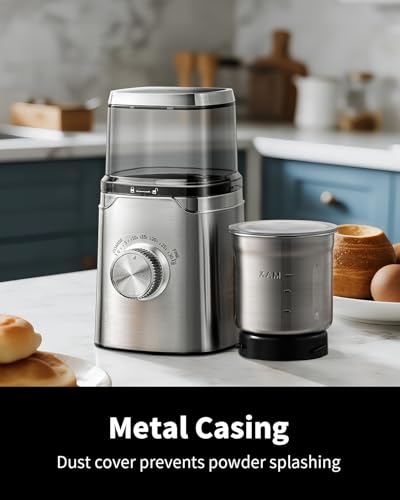 Image of SHARDOR Electric Blade Coffee Grinder, Timed Grind Control Rotary Knob, All-stainless steel shell,Adjustable,for Coffee Beans, Spices & Herbs, with 1 Removable Stainless Steel Bowl,Sliver