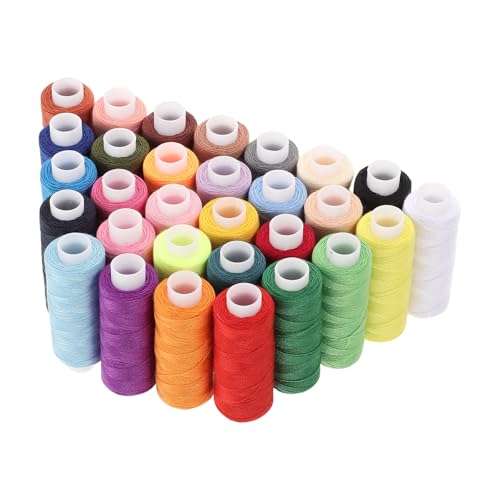 VILLCASE 30 Bobinas de Hilo de Coser para Máquina de Poliéster de 250 Yardas Colores Vibrantes y Compatibilidad para Reparación Rápida en Estudio