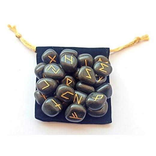 Black Jasper Rune Set with Bag