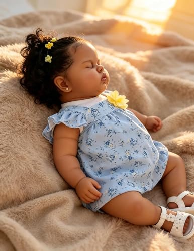 Muñeca Reborn Toddler Negra Realista 24 Pulgadas miniatura 3