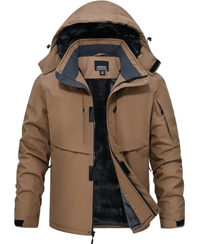 Image of Mens Winter Snow Jacket Waterproof Ski Jackets Snowboard Rain Warm Coat Insulated Hood Fleece Lined