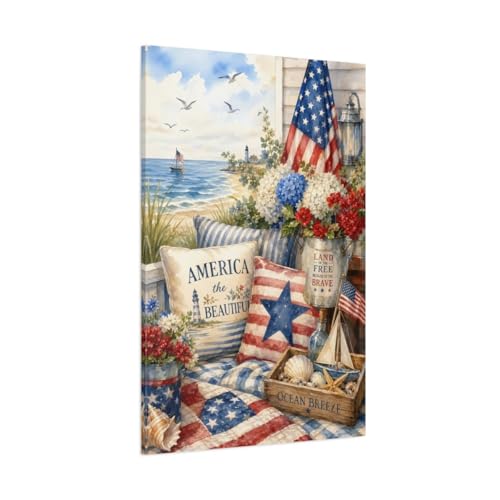Impression sur toile patriotique châssis 3cm décoration haut de gamme