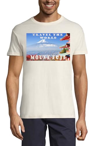 T-shirt Mont Fuji en coton naturel pour homme de qualité supérieure