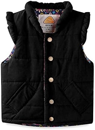 Mud Kingdom Cute Girl Vest Jacket Black Lightweight Size 7-8