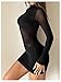 SHENHE Women's Sheer Mesh Sexy Dress Long Sleeve Mock Neck Bodycon Party Night Mini Dress Black Small
