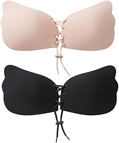 Adhesive Bra, Breast Lift Strapless Backless Sticky Bra Push Up Nipple Covers Sticky Rabbit Bra