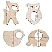 Natural wooden baby teether toys 4pk forest animal set and classic baby rattles, Fine motor Development and Sensory Skills Toy, Gender Neutral Handmade Wooden Toys