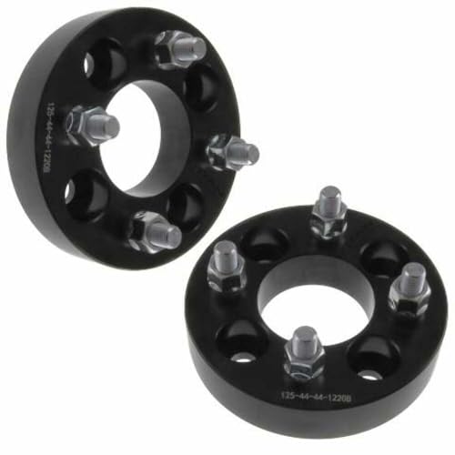 1 Inch Golf Cart Wheel Spacer Compatible with EZGO Club Car Yamaha Golf Cart - 4x4 Bolt Pattern 66mm Hub Bore 1/2x20 Studs Billet Aluminum Black - Pair