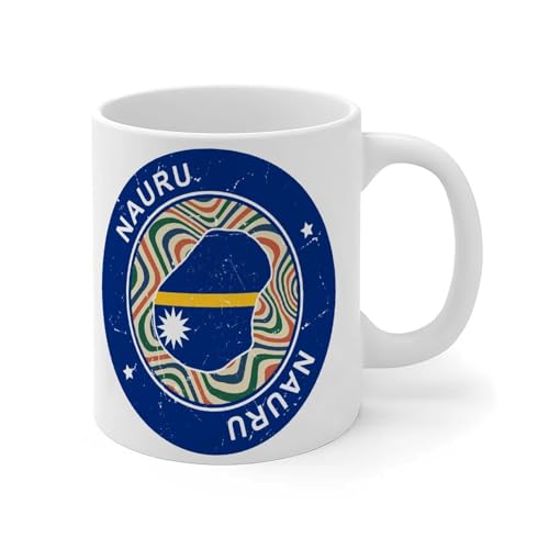 Nauru Mug blanc drapeau international en céramique tasse à café thé tasse drôle matin blanc brillant Halloween anniversaire mariage cadeau pour grand-père barista 325 ml