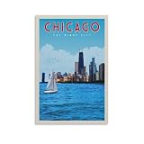 Jdheeh Vintage-Poster Chicago, Reiseposter, 