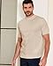 Kallspin Men's Short Sleeve Mock Neck Sweater Lightweight Soft Knit Pullover Casual Slim Fit Summer Top (Beige M)