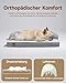 KSIIA Orthopädisches Hundebett Grosse Hunde, Hundekorb Bezug abnehmbar waschbar, Hundesofa Wasserdicht mit Rand, rutschfeste Unterseite, Grau, 88x55x15cm
