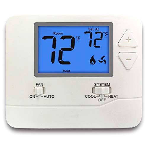 ELECTECK Digital Thermostat with Large LCD Display, Non-Programmable, Compatible with Single Stage Electrical and Gas/Oil System, Up to 1 Heat/1 Cool, White by ELECTECK - Used condition - CA$28.00