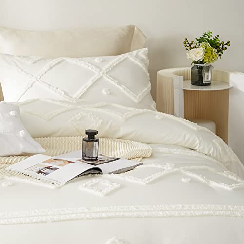 Cupocupa Comforters Queen Size Set Boho Shabby Chic White Queen Comforter Set Bedding Queen Size Fluffy And Lightweight Comforters For Queen Size Bed (White,Queen) #TOP3